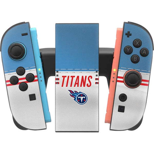 NFL Tennessee Titans White Striped Nintendo Switch 2 (2025) Joy-Con Controller Skin
