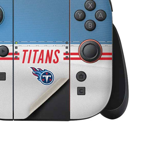 NFL Tennessee Titans White Striped Nintendo Switch 2 (2025) Joy-Con Controller Skin