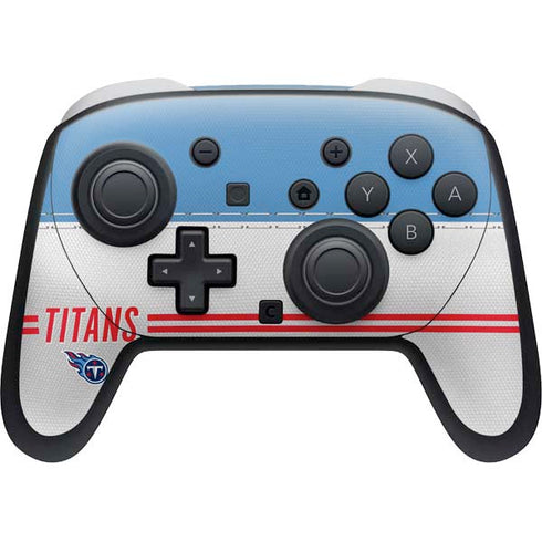 NFL Tennessee Titans White Striped Nintendo Switch 2 (2025) Pro Controller Skin