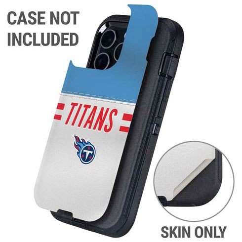 NFL Tennessee Titans White Striped Otterbox Defender iPhone Skin