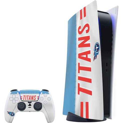 NFL Tennessee Titans White Striped PlayStation PS5 Skins