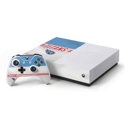NFL Tennessee Titans White Striped Xbox One S All-Digital Edition Bundle Skin