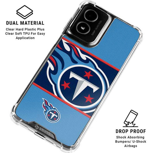 NFL Tennessee Titans Zone Block Moto G Power 5G (2024) Clear Case