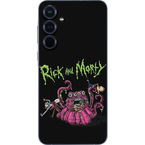 Adult Swim Rick and Morty Tentacle Attack Galaxy A35 5G Skin