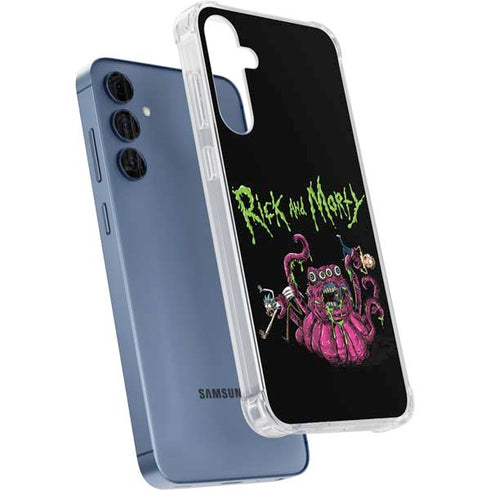 Adult Swim Rick and Morty Tentacle Attack Galaxy A55 5G Clear Case
