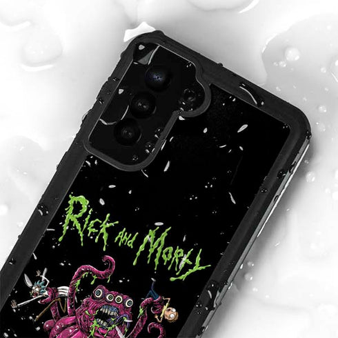 Adult Swim Rick and Morty Tentacle Attack Galaxy S24 Plus Waterproof Case