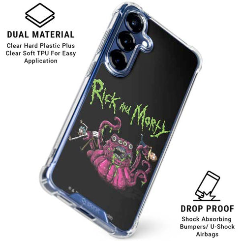 Adult Swim Rick and Morty Tentacle Attack Galaxy S25 Plus Clear Case