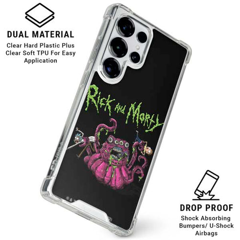 Adult Swim Rick and Morty Tentacle Attack Galaxy S25 Ultra Clear Case
