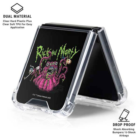 Adult Swim Rick and Morty Tentacle Attack Galaxy Z Flip6 Clear Case