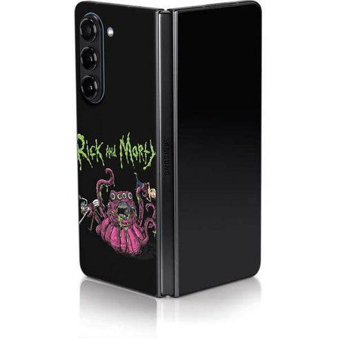 Adult Swim Rick and Morty Tentacle Attack Galaxy Z Fold5 5G Skin