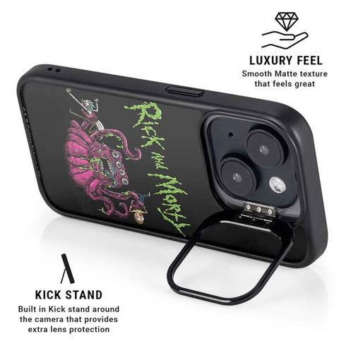 Adult Swim Rick and Morty Tentacle Attack iPhone 14 Plus Kickstand Case