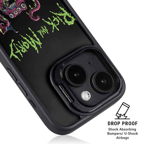 Adult Swim Rick and Morty Tentacle Attack iPhone 15 Plus Kickstand Case