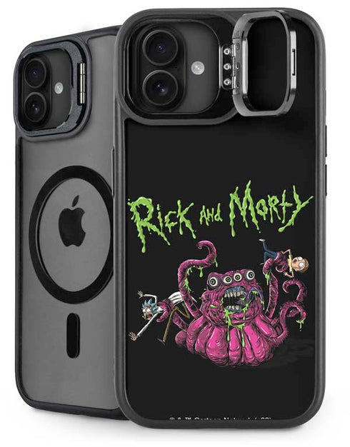 Adult Swim Rick and Morty Tentacle Attack iPhone 16 Plus Kickstand Case