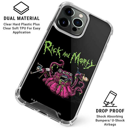Adult Swim Rick and Morty Tentacle Attack iPhone 16 Pro Max Clear Case