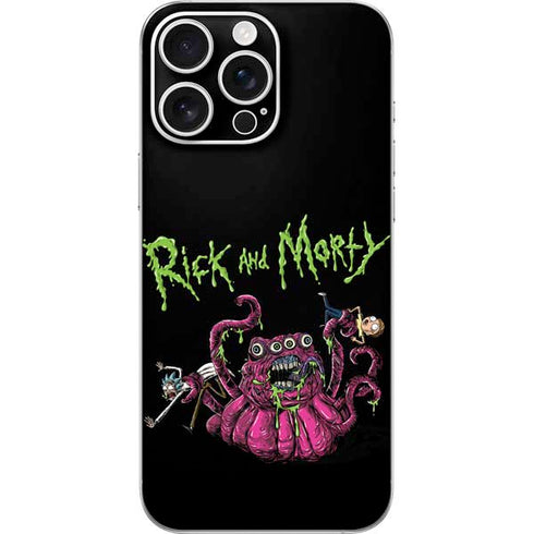 Adult Swim Rick and Morty Tentacle Attack iPhone 16 Pro Max Skin