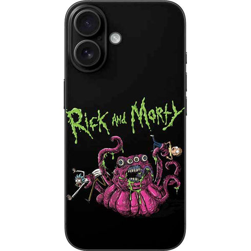 Adult Swim Rick and Morty Tentacle Attack iPhone 16 Skin