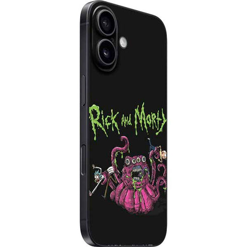Adult Swim Rick and Morty Tentacle Attack iPhone 16 Skin