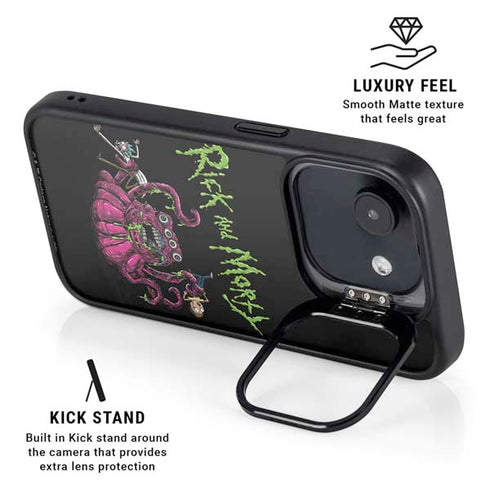 Adult Swim Rick and Morty Tentacle Attack iPhone 16e Kickstand Case