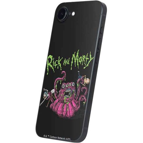 Adult Swim Rick and Morty Tentacle Attack iPhone 16e Skin