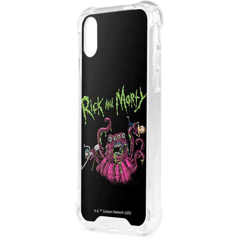 Adult Swim Rick and Morty Tentacle Attack iPhone XS Clear Case