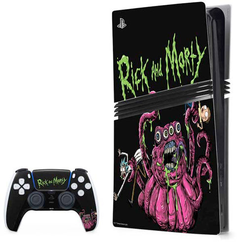 Adult Swim Rick and Morty Tentacle Attack PS5 Pro Bundle Skin