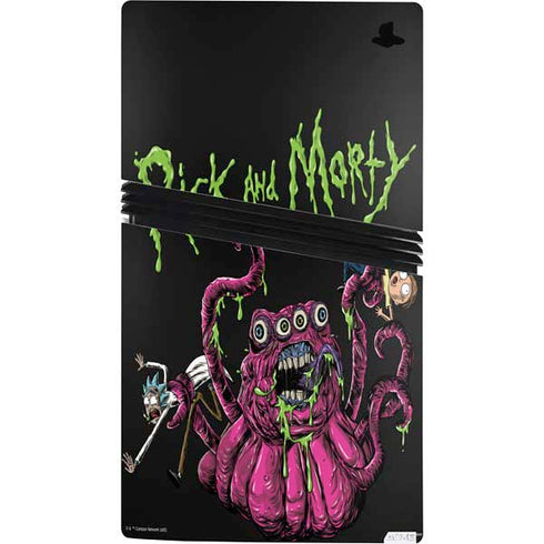 Adult Swim Rick and Morty Tentacle Attack PS5 Pro Console Skin