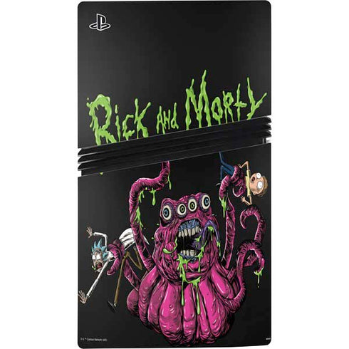 Adult Swim Rick and Morty Tentacle Attack PS5 Pro Disk Console Skin