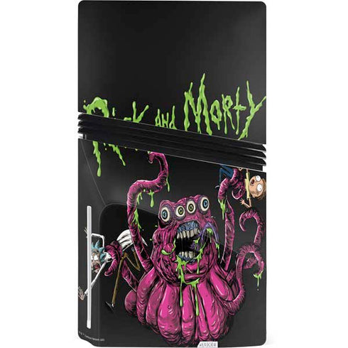 Adult Swim Rick and Morty Tentacle Attack PS5 Pro Disk Console Skin