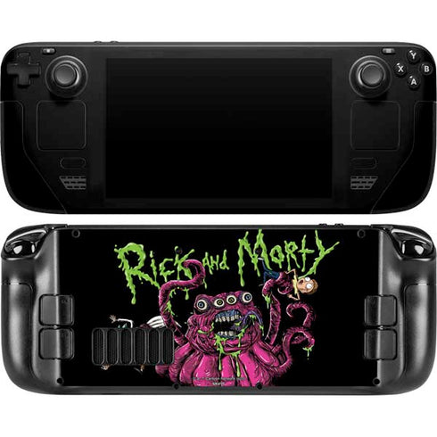 Adult Swim Rick and Morty Tentacle Attack Steam Deck Handheld Gaming Computer OLED Skin