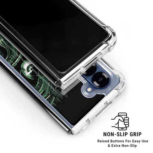 Liquid Blue Terminator Dragon Galaxy Z Fold6 Clear Case