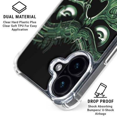 Liquid Blue Terminator Dragon iPhone 16 Clear Case