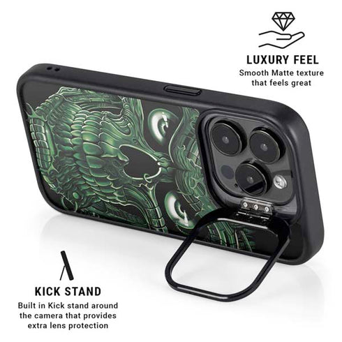 Liquid Blue Terminator Dragon iPhone 16 Pro Max Kickstand Case
