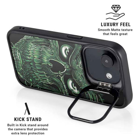 Liquid Blue Terminator Dragon iPhone 16e Kickstand Case