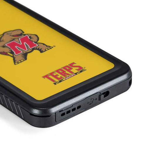 University of Maryland Terps Yellow Galaxy S24 Plus Waterproof Case