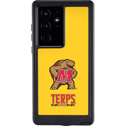 University of Maryland Terps Yellow Galaxy S24 Ultra Waterproof Case