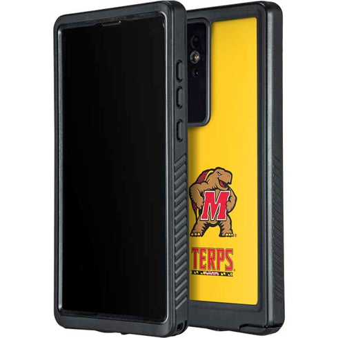 University of Maryland Terps Yellow Galaxy S24 Ultra Waterproof Case