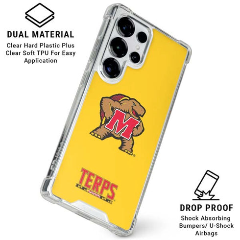 University of Maryland Terps Yellow Galaxy S25 Ultra Clear Case