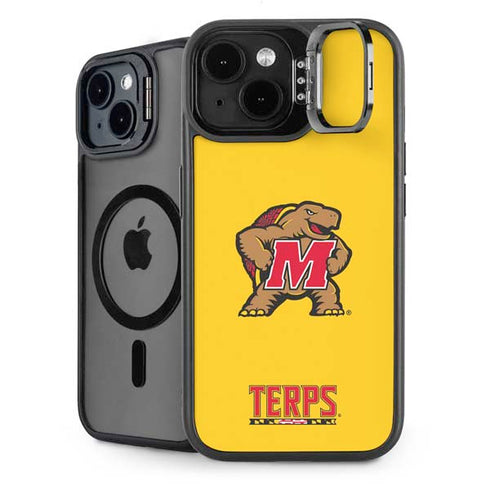 University of Maryland Terps Yellow iPhone 14 Plus Kickstand Case