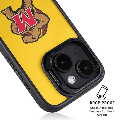 University of Maryland Terps Yellow iPhone 14 Plus Kickstand Case