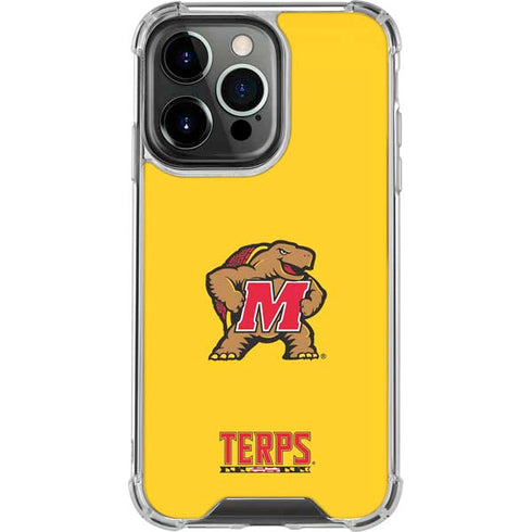 University of Maryland Terps Yellow iPhone 16 Pro Clear Case