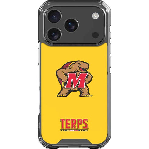 University of Maryland Terps Yellow iPhone 18 Pro Clear Case