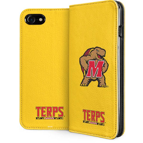 University of Maryland Terps Yellow iPhone SE (2nd & 3rd Gen) Folio Case