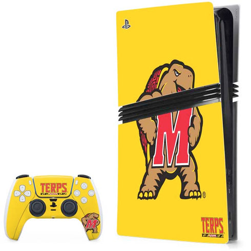 University of Maryland Terps Yellow PS5 Pro Bundle Skin