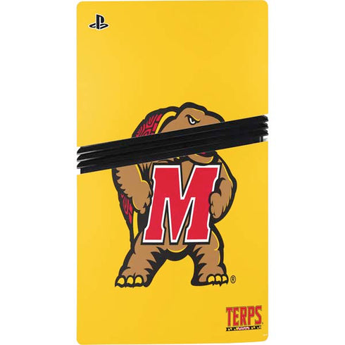University of Maryland Terps Yellow PS5 Pro Console Skin