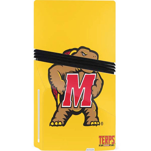 University of Maryland Terps Yellow PS5 Pro Disk Console Skin