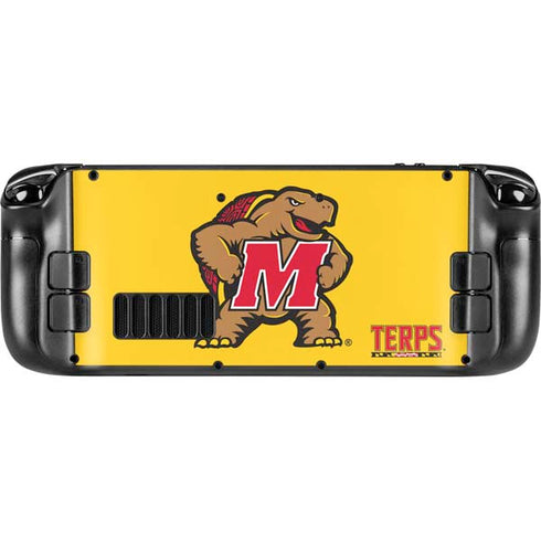 University of Maryland Terps Yellow Steam Deck Handheld Gaming Computer OLED Skin