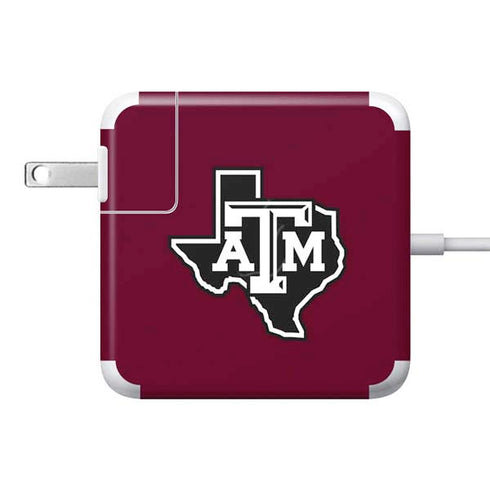 Texas A&M University Black Logo 85W Power Adapter (15 and 17 inch MacBook Pro Charger) Skin