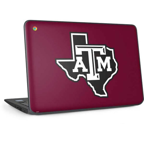 Texas A&M University Black Logo HP Chromebook Skin