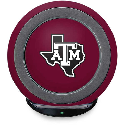 Texas A&M University Black Logo Fast Charge Wireless Charging Stand Skin