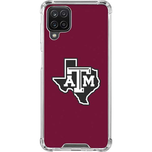 Texas A&M University Black Logo Galaxy A12 Clear Case